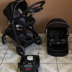 PRACTICALLY NEW GRACO MODES TRAVEL SYSTEM STROLLER CAR SEAT AND BASSINET 3 in 1