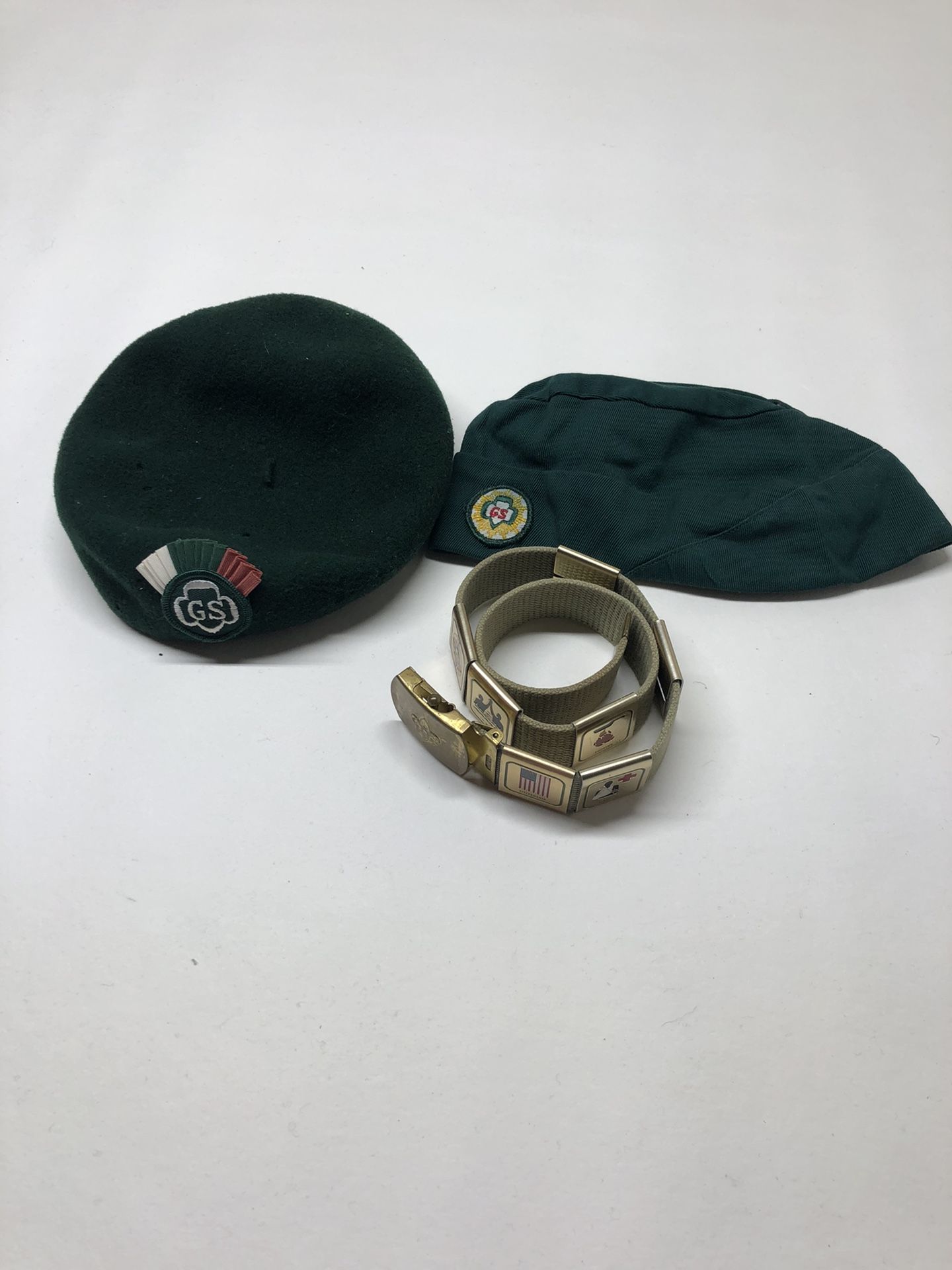 Vintage Girl Scouts Hats and Belt
