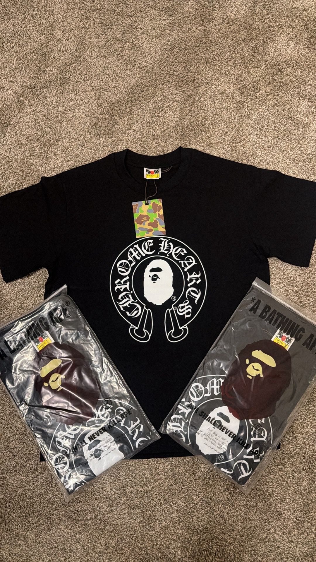 Chrome heart bape tees