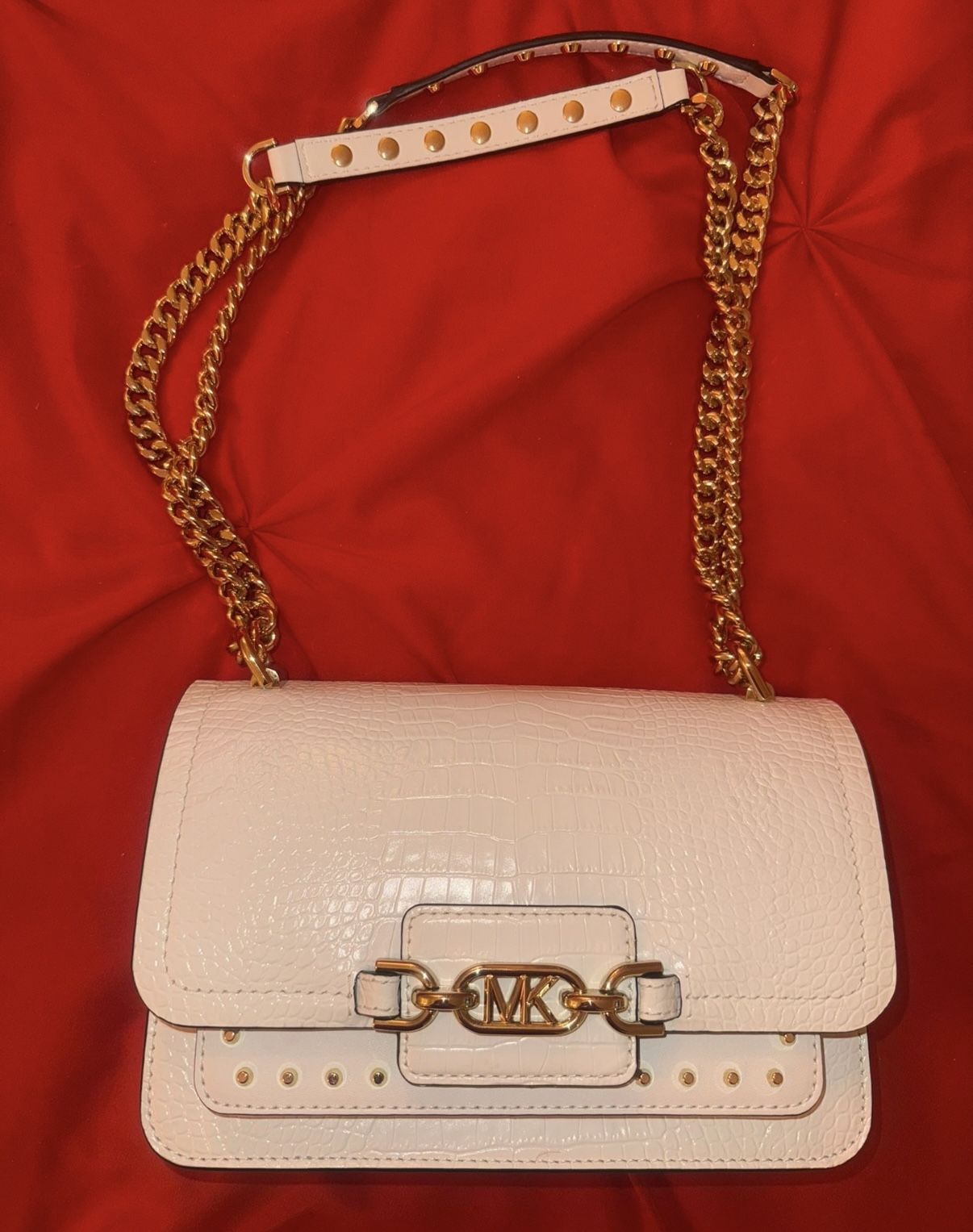 Authentic Michael Kors White Leather Purse