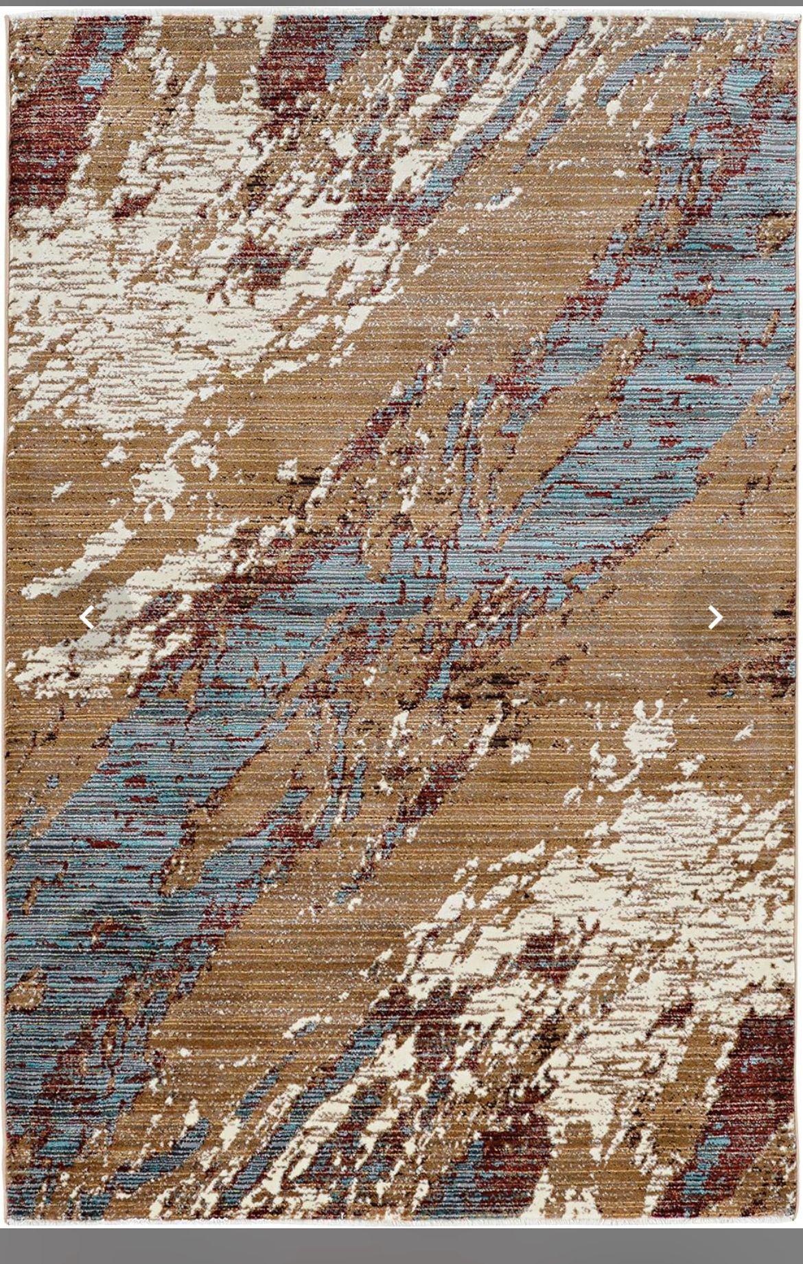 Linon Home Décor Rug, Beige Marble Beige & Blue 5 X 8 Feet