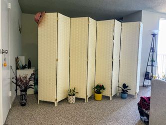 6-Panel Woven Room Divider Screen