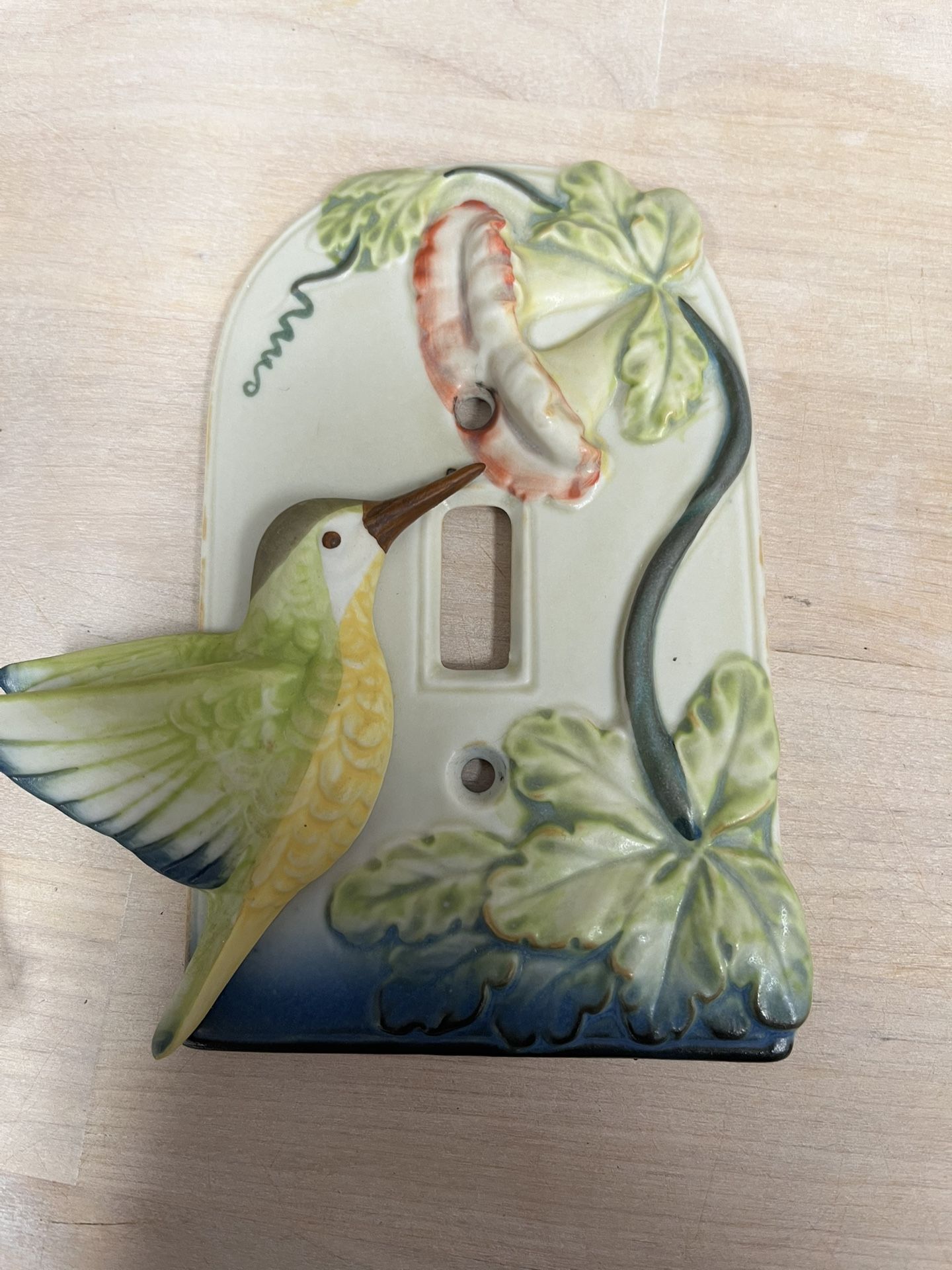 Takahashi Hummingbird Porcelain Light Switch