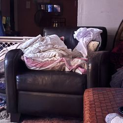 Old Chair With Ottoman 