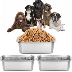 3 Pcs Stainless Steel Dog Bowl for Large Dogs 0.89 Gallons High Capacity Metal Dog Food Bowls