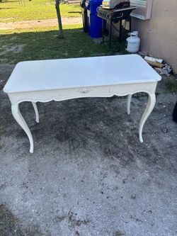French Provincial White Writing Desk