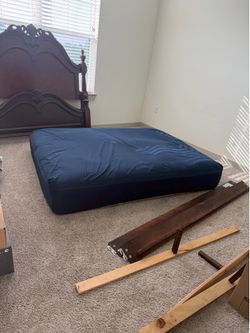 Queen size bed with mattress and box spring
