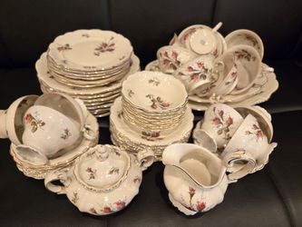 Rosenthal Pompadour U.S. Zone 57 Pc Dinnerware Moss Rose