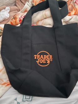 Trader Joe's Black Canvas Tote Bag