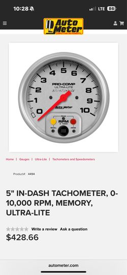 Autometer 5” Tachometer