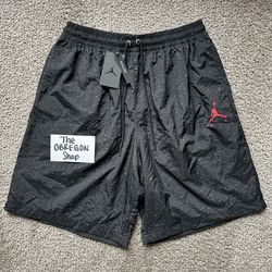 NIKE AIR JORDAN JUMPMAN CEMENT MENS POOLSIDE SHORTS SIZE 2XL XXL BLACK GRAY NEW