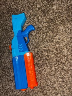 Blue and Orange Toy Water Gun