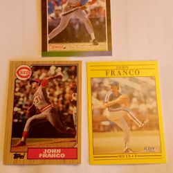 Julio & John Franco Baseball Trading Cards 3pc