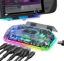 Crystal Edition JSAUX RGB Docking Station for Steam Deck (OLED)/ROG Ally/ Legion Go