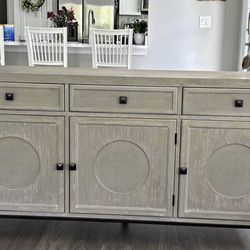 Havertys Cane Sideboard / Console – Taupe Gray – 64” – $749