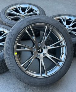 19” Tesla Model Y Factory Wheels And Tires New OEM Gemini Rims