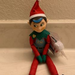 The Elf On The Shelf With Earmuffs and a Scarf 12”