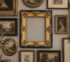 Vintage French Baroque Gold Gilt Wood Art Frame Empty Wall Hanging Frame 18x14” Gesso Gilt Gallery Collectible Retro Victorian 