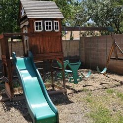 Wooden Play Set/Swings