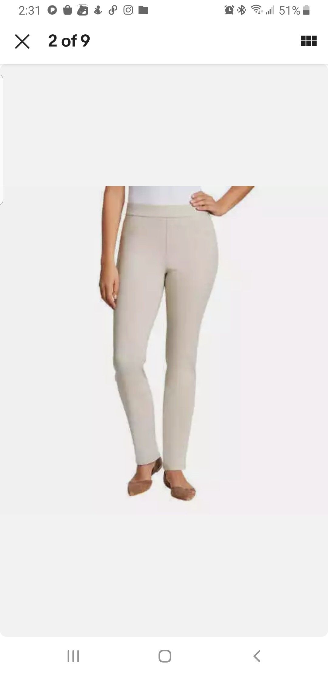 Gloria Vanderbilt Women's Pull on Zoey Pants XL slim straight leg mid rise