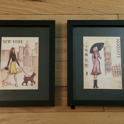 Set Of Two Wall Framed Art