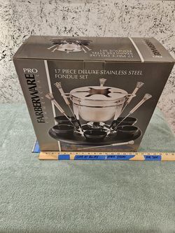 Fondue Set, 17pc Deluxe Farberware Commercial Pro. NEW