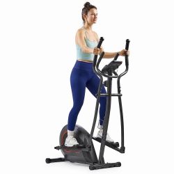 Smart Upright Elliptical w/Pulse Sensor Built-in, Indoor Full-Body Cross-Training & Cardio Exercise Machine for Home, Free SunnyFit App Connection, Op
