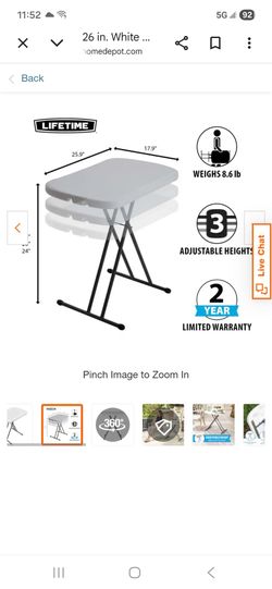 Folding table adjustable