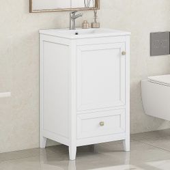 Newly Assembled 20-inch Solid Wood Bathroom Vanity with Sink Free Standing Cabinet