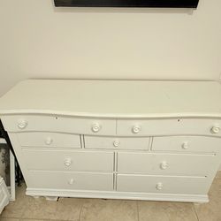 Solid Wood Dresser – Large 9 Drawer – Farmhouse / Coastal Style (65”)