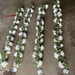 6ft White Flower Garland