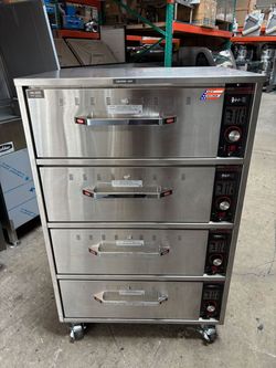 4 Drawer Heated Warming Holding Cabinet Food Chips Bread Warmer Hatco HDW-4 On Wheels #5450