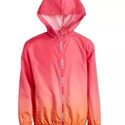 New with tag ID Ideology Big Girls Ombré-Print Hooded windbreaker Rain Jacket kids size M 