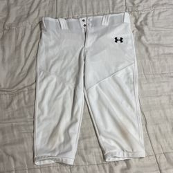 Boys Under Armour Baseball Knickers Pants (COLOR: White, SIZE: Youth XL
