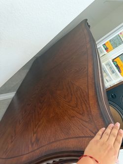 Carved wood table