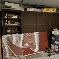 $3k Real Wood Sliding Closing Doors 12FT Garage Storage Dresser Wide Cabinets Cabinetry