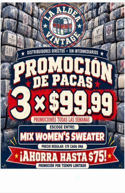 ropa usada promocion de 3 pacas por $100