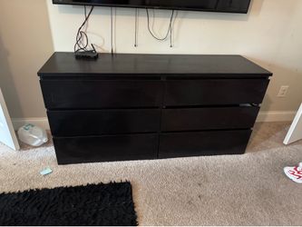 Modern Black 6-Drawer Dresser