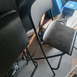 MSRP $45 Each 3x Ikea FRANKLIN
Bar stools with backrest, foldable, counter height black/black