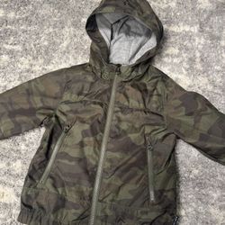 Baby Gap Toddler Boys Camo Hooded Jacket Size 3T Lightweight Zip-Up Windbreaker