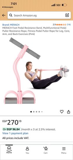 MERACH Foot Pedal Resistance Band, Multifunctional Pedal Puller Resistance Rope, Fitness Pedal Puller Rope for Leg, Core, Arm, and Back Exercises (Pin