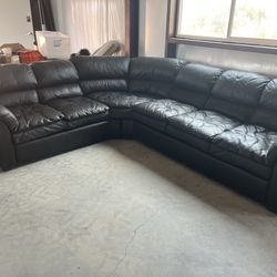 Black leather couch