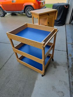 Wooden cart art garden or kitchen