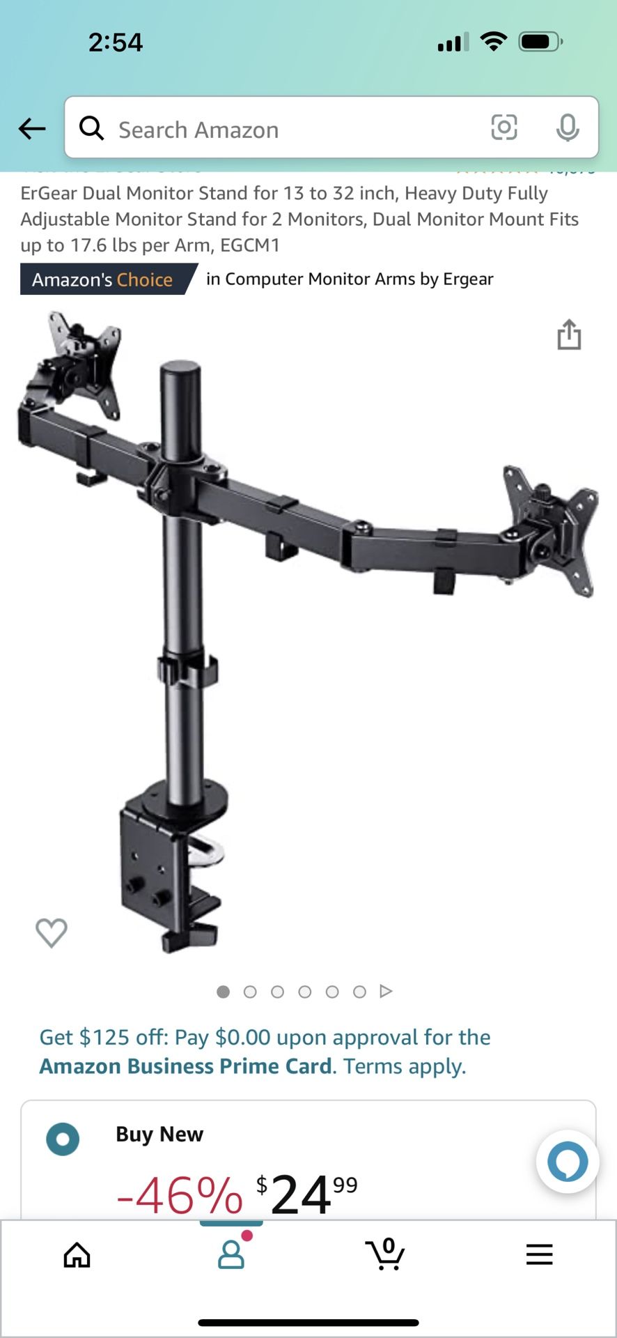 ErGear Dual Monitor Stand for 13 to 32 inch, Heavy Duty Fully Adjustable Monitor Stand for 2 Monitors