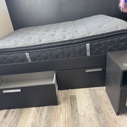 Ikea full brimnes bed & nightstand 