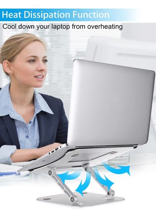 Laptop Stand, Laptop Holder, Multi-Angle Stand with Heat-Vent, Adjustable Notebook Stand for Laptop up to 15.6 inches, Compatible for All