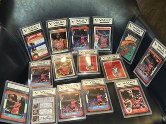LOT of the GOAT 10 Michael Jordan Slabs Vault Promo cards and ICG grading company custom non-licensed reprint 2020 ACEO custom Iconic Ink Facsimile $2