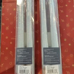 Brand New! 10" Silver Irridescent Taper Candles.  Two Sets Of Two Candles, $3 Each Set! 