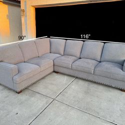 Beautiful Gray Sofa Sectional & Ottoman + Free Delivery 