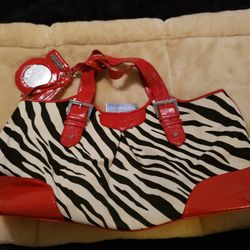 Steve Madden Zebra Handbag with mirror